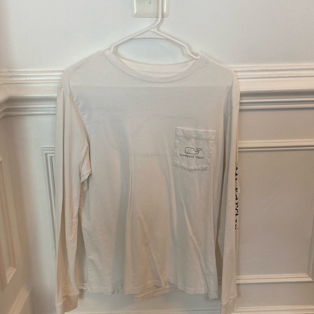 Men's White Vineyard Vines Long Sleeve